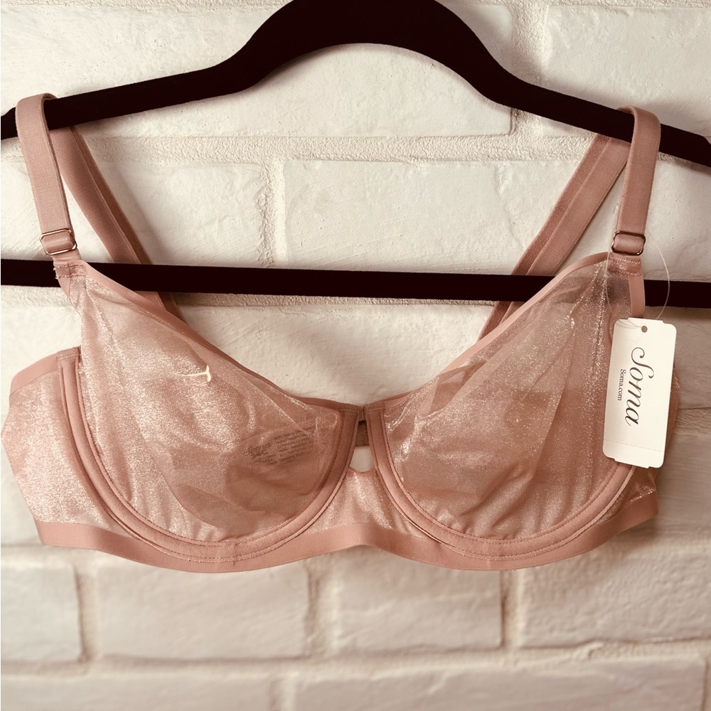 NWT Soma Sheer Shape Balconet
Unlined Underwire Bra 34 C Adobe Rose
Pink #0366